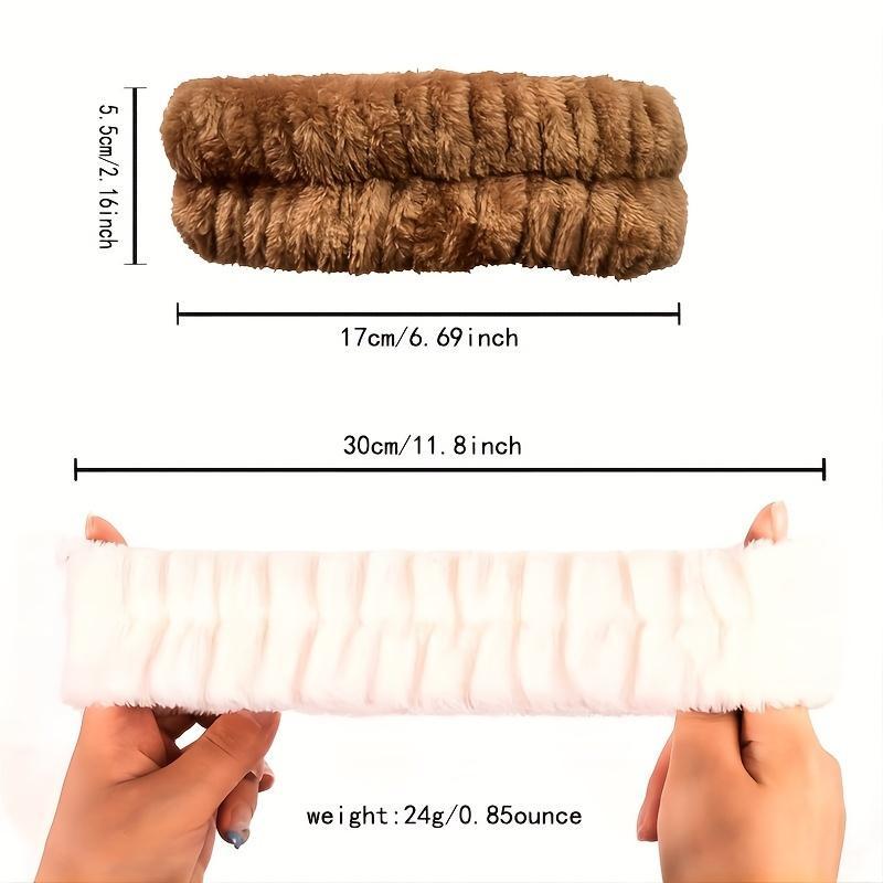 2pcs Face Washing Hair Ties, Women's Makeup Single Loop Coral Hair Cover, Sports Yoga Headband