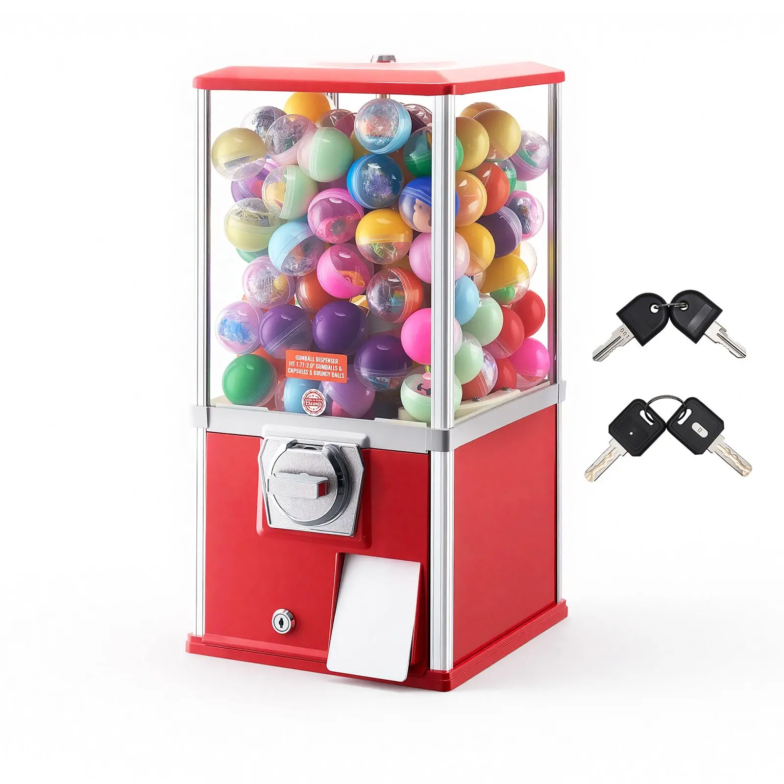 【DealsForYouDays】VEVOR Gumball Machine, 21 inch Height Candy Vending Machine Dispenser, 25-Cent Vending Machines for Shopping Malls, Supermarkets, Amusement Parks, Arcades, Holds Up to 180 1.77 inch Spherical Candies