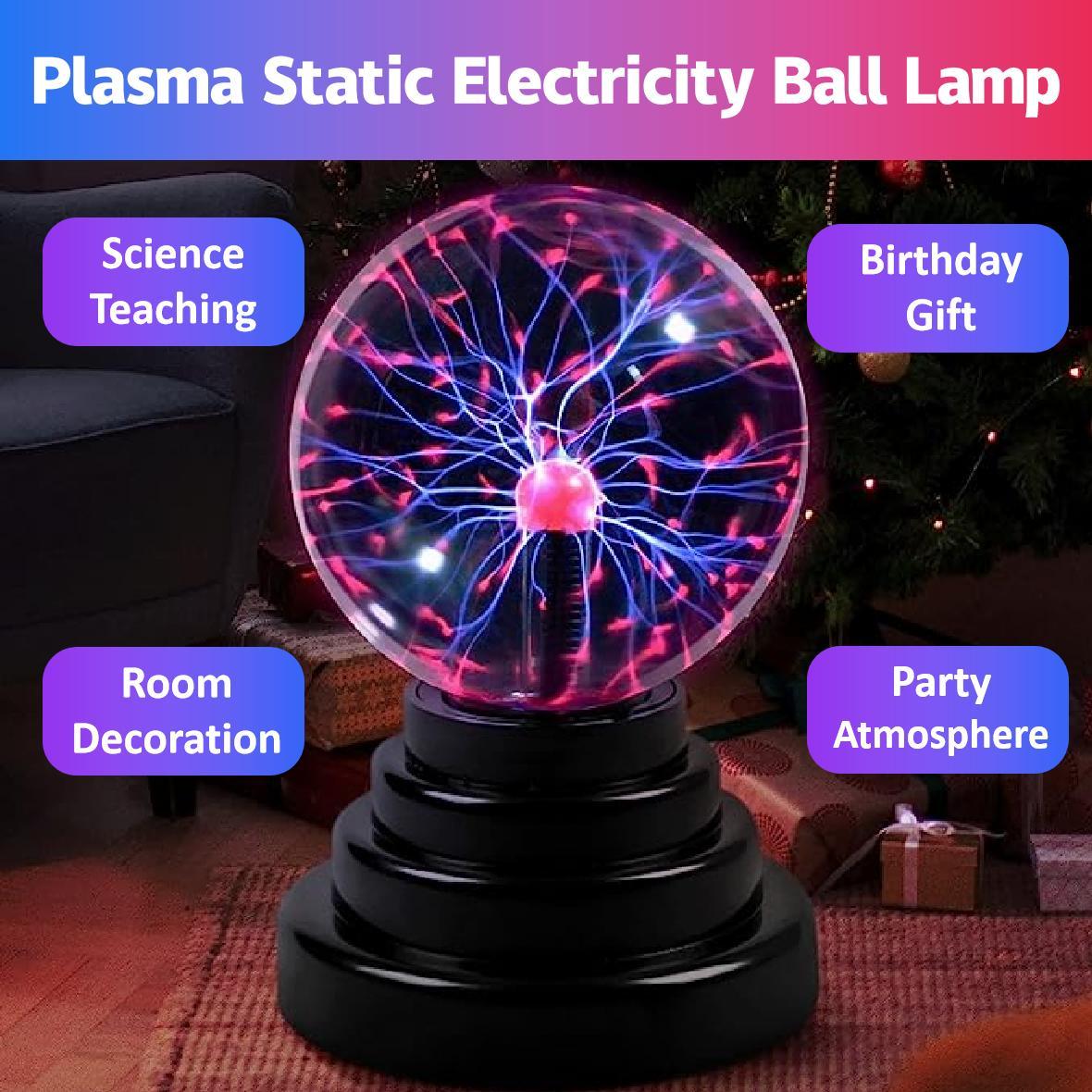 USB Powered/AAA Batteries Required Plasma Static Electricity Ball Lamp, 1 Count Party Home Bedroom Decoration, Amazing Birthday Gift Present Science Teaching Night Lamp, Atmosphere Lamp