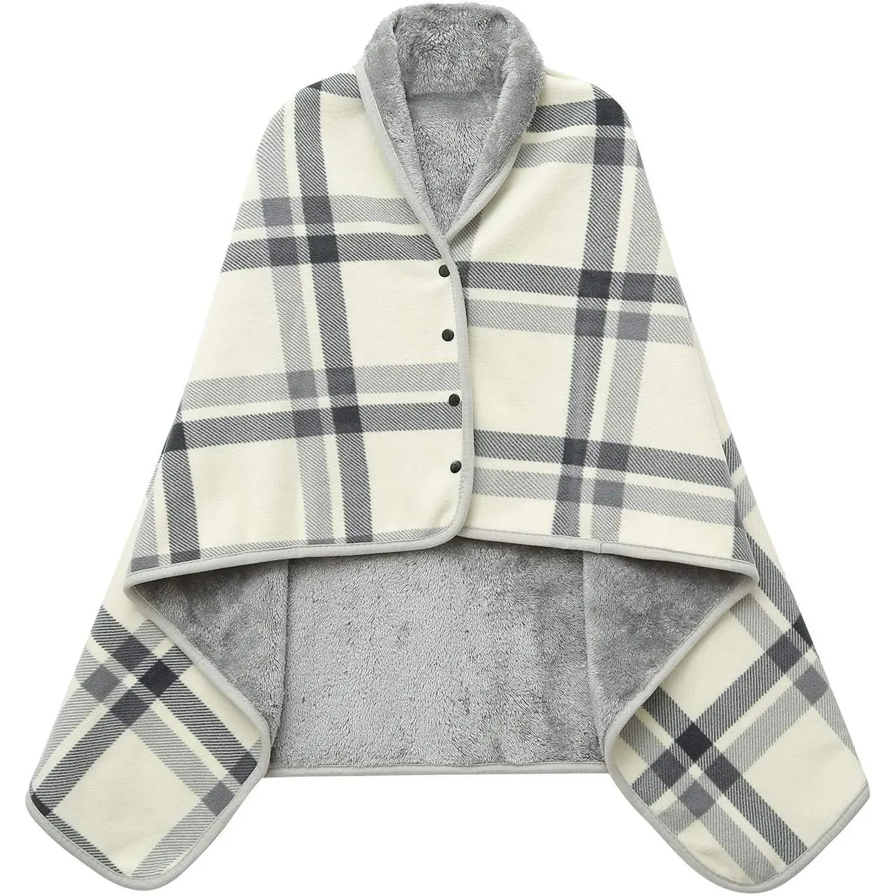 Fleece Wearable Blanket, Comfy Poncho Throw with Buttons, Plush Sleeveless Blankets, for Women Cape Wrap Cover…