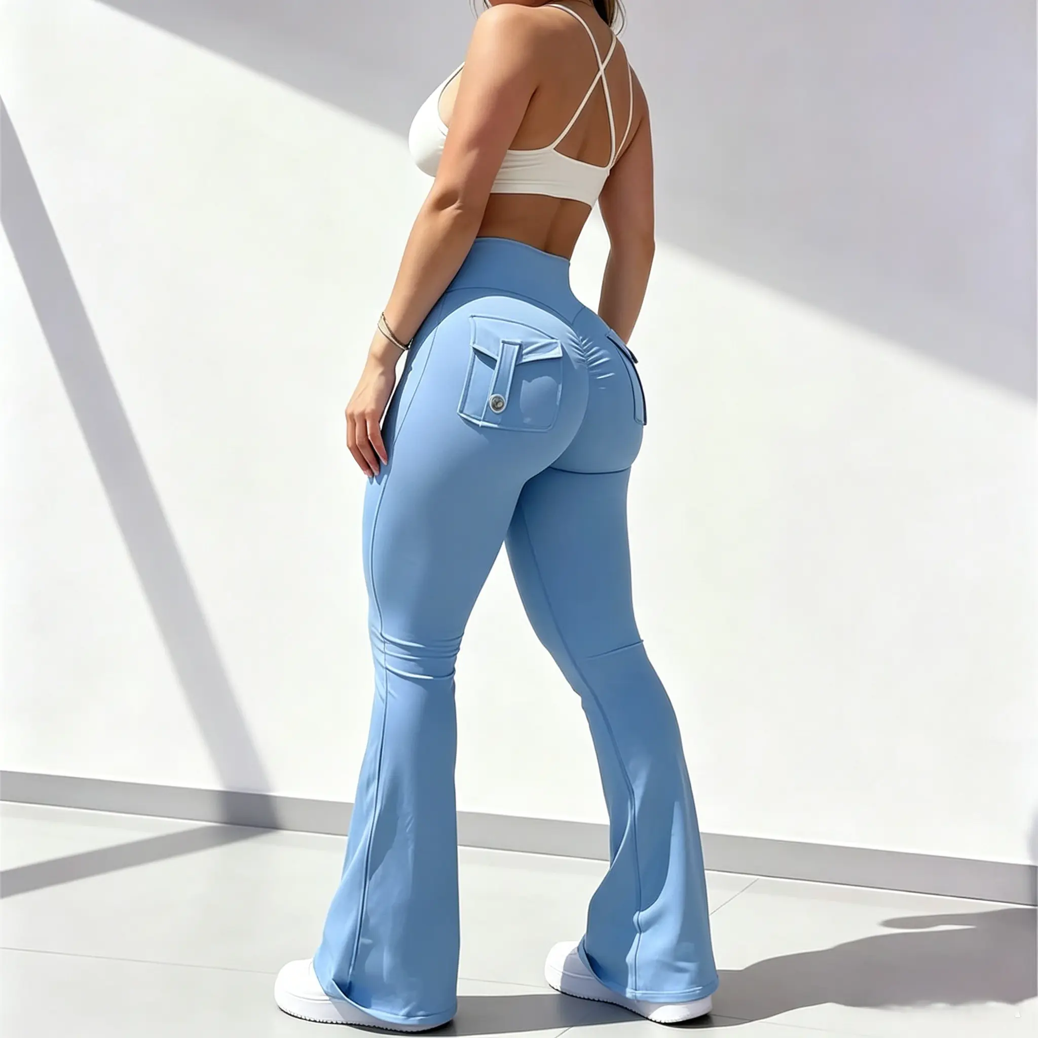 Women's 2026 New Arrival Seamless High Waist Flare Leggings Tummy Control Butt Lifting Bootcut Yoga Pants Stretch Flared Workout Leggings for Fitness Running Athletic Street Outfits Womenswear Bottom Minimalist