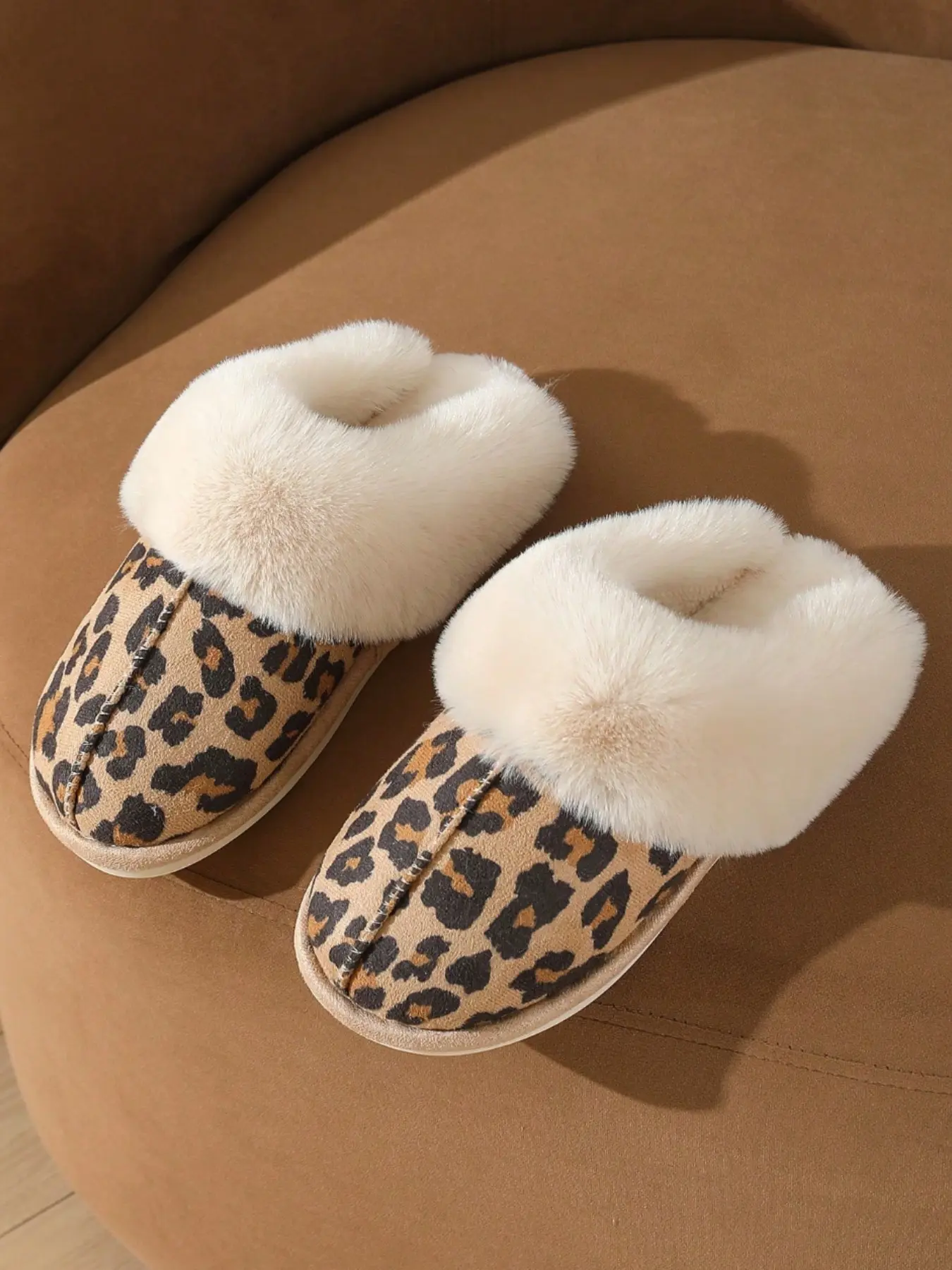 New Fall Winter Women's Leopard Print Casual Slippers, Comfortable Indoor Shoes, Fashion Design for Home Use, Perfect Gift Idea