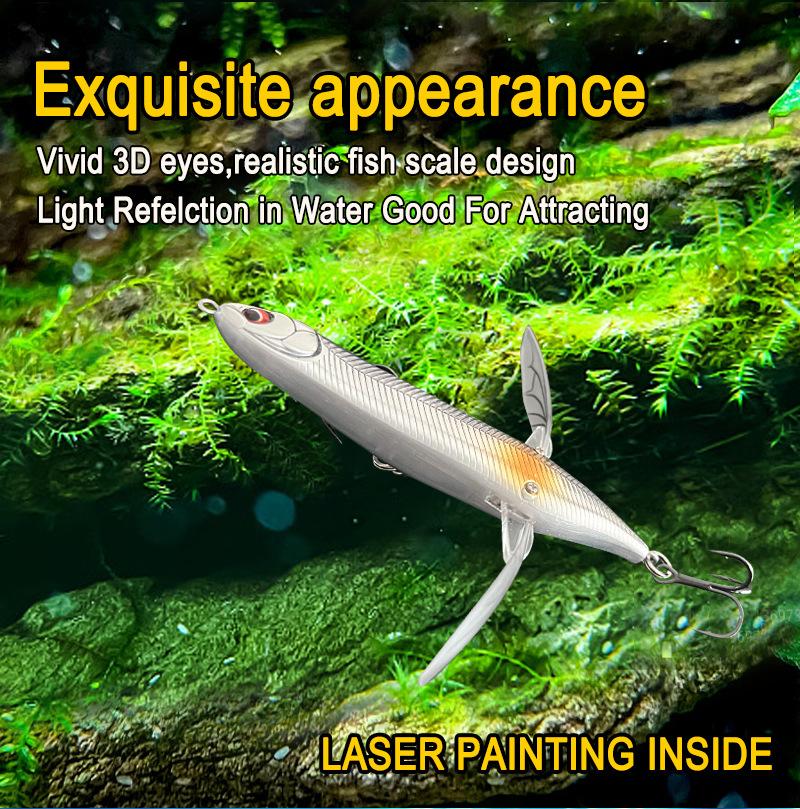 Topwater Dragonfly Fishing Lure Floating Whopper Plopper Style Bait Realistic Insect Artificial Lure Sharp Hooks for Freshwater Bass Snakehead Pike Perch Outdoor Angling Fishing Tackle