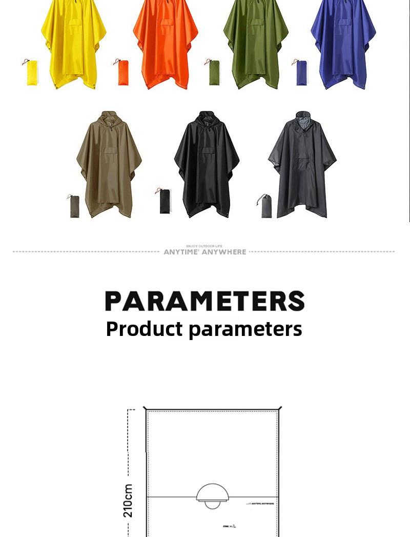 Multipurpose cape raincoat riding outdoor hiking waterproof cape breathable adult tactical poncho