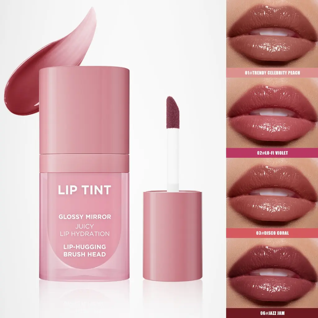 Juicy Pop Lip Tint, Hydrating Lip Oil, Long-Lasting Nourishing Lip Gloss, High Shine End, Long-Lasting Color, Lightweight, Non-Sticky, Glossy End, Holiday Gifts