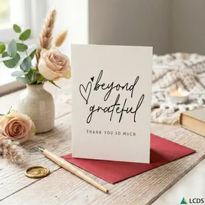 1pc Beyond Grateful Thank You Card and Gift Card for Friends Family Colleagues and Pets Suitable for Holiday Gifting Daily Use All Seasons