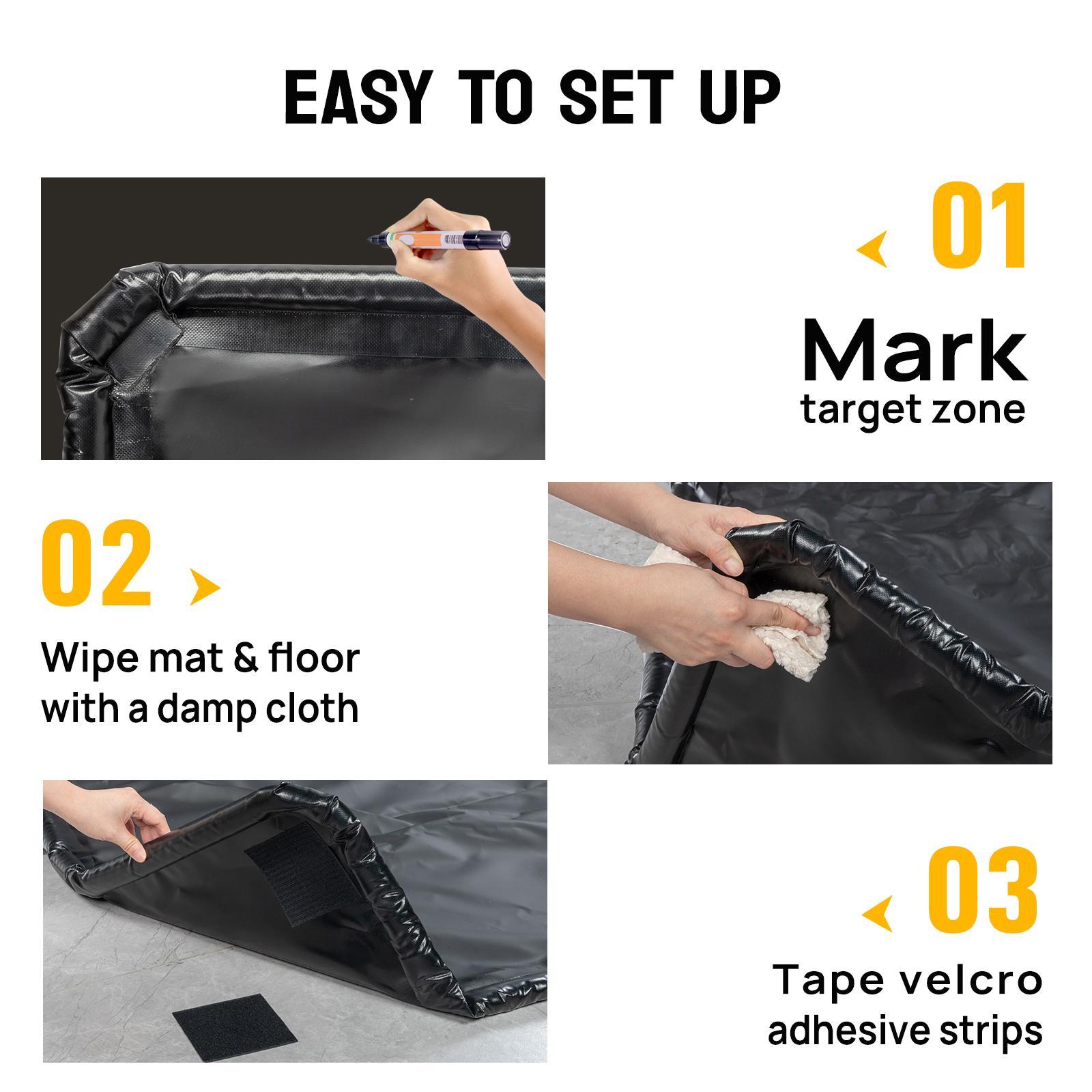 Karlhome 7.5 x 17FT Garage Floor Mat, Thickened Coin Plate PVC Garage Mats Flooring Roll for Under Car, Garage Car Parking Mats for Compact SUVS, Sports Car