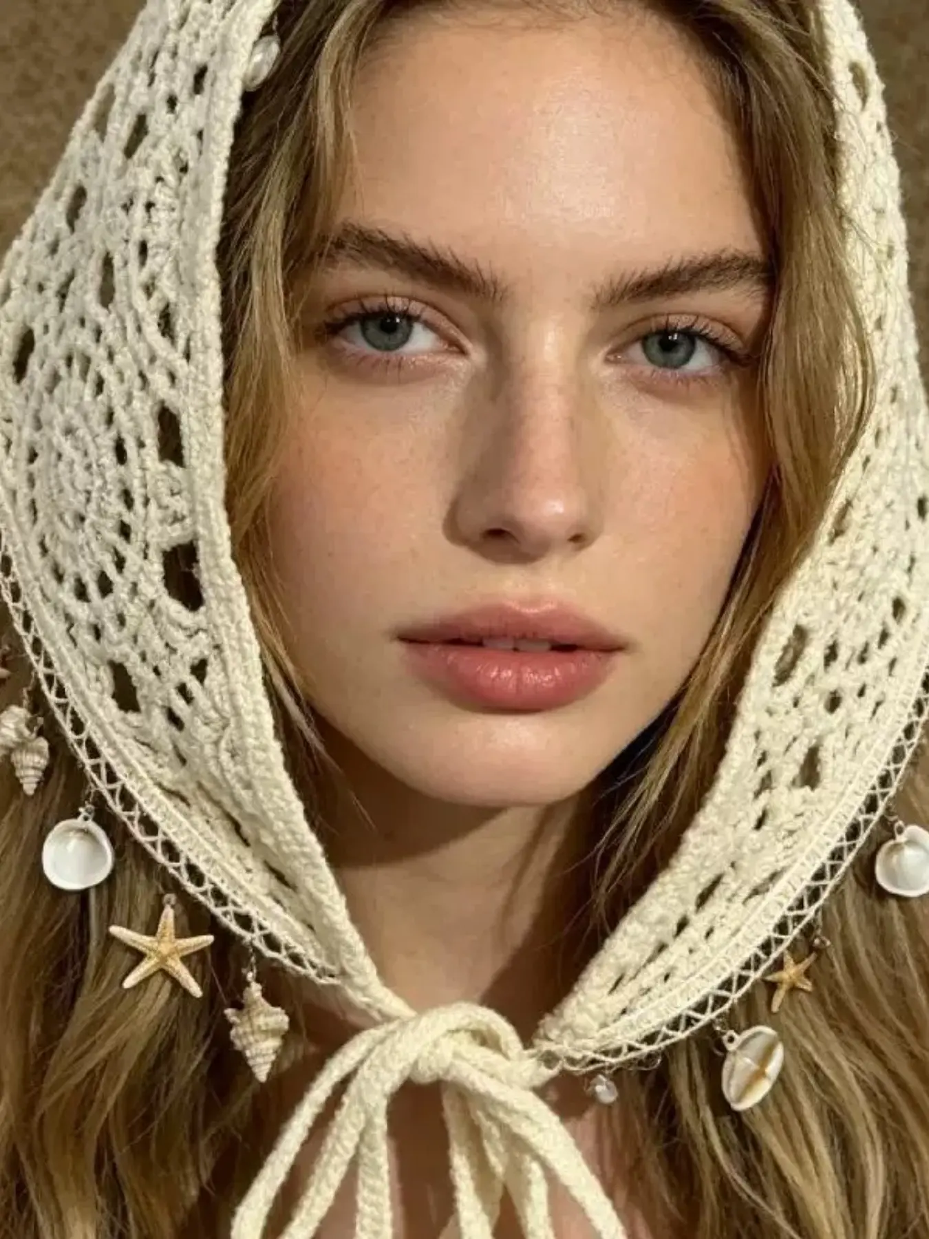 Multifunctional Boho Style Crochet Triangle Scarf, Sun Protection Fashion Headscarf, All Season Beach Vacation Waist Belt, Stylish and Practical Accessory