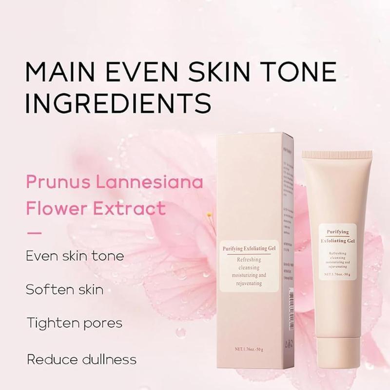 【FOR U】OUHOE Purifying Exfoliating Gel - Gentle Exfoliating Gel, Facial Exfoliator Cleanser, Exfoliating Gel Scrub for Face & Hands - Alcohol-Free, 68g x 50ml Moisturizing Skincare Cream Daily