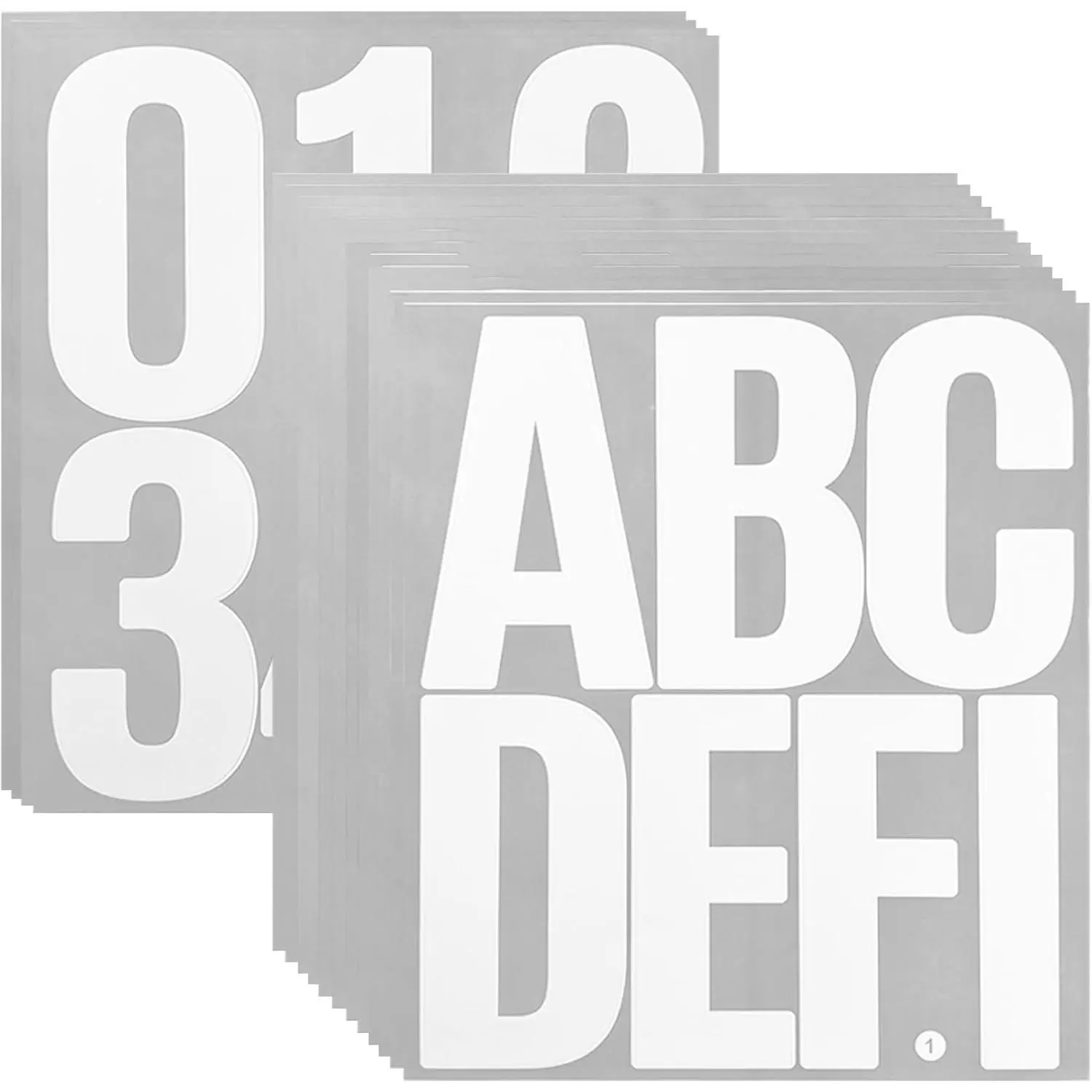 118-Piece 4-Inch Large High Clarity White Weatherproof Vinyl Alphabet Number Symbol Stickers, 16 Sheets Self-Adhesive Office Labels for Mailboxes, Doors
