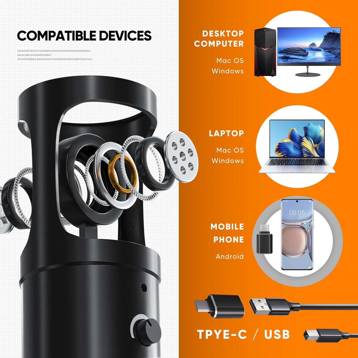 SUNDAY MIRTH Studio Recording Microphone Isolation Shield with Pop Filter and Metal Tripod Stand, Studio Mic to PC Laptop Smartphone, Music Microphone for Recording Singing Podcasting