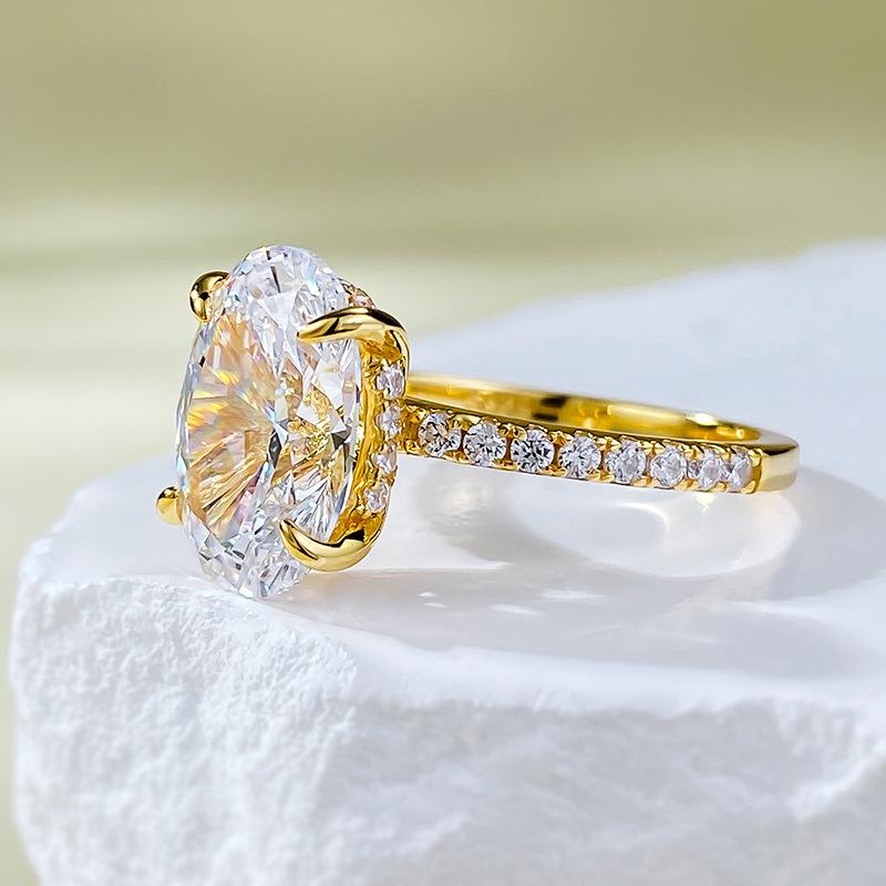 8A Cubic Zirconia S925 Sterling Silver Radiant Cut Oval Four-Claw Ring 8*12  fashion jewelry accessory woman girl promise ring-119(50%)