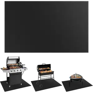 SecuCaptain Under Grill Mat for Outdoor Grill - Large 48x36 Inches Double-Sided Fireproof Pad for Indoor Fireplace Fire Pit Heat Resistant Waterproof BBQ Floor Protector for Patio and Deck