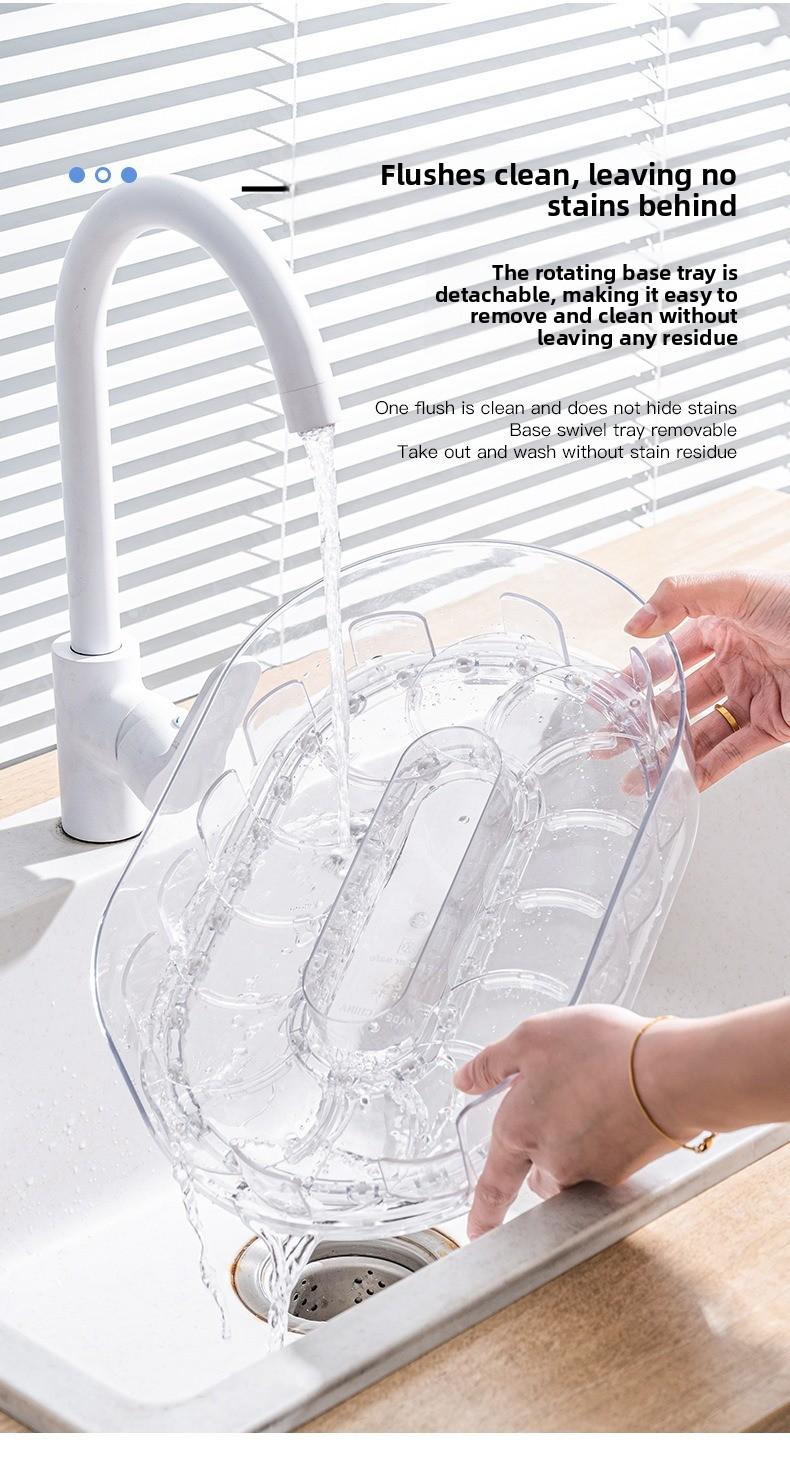 Kitchen Rotating Storage Rack for Drinks Multi - purpose Fridge Rotation Tray Detachable Washable Desktop Bottle Organizer