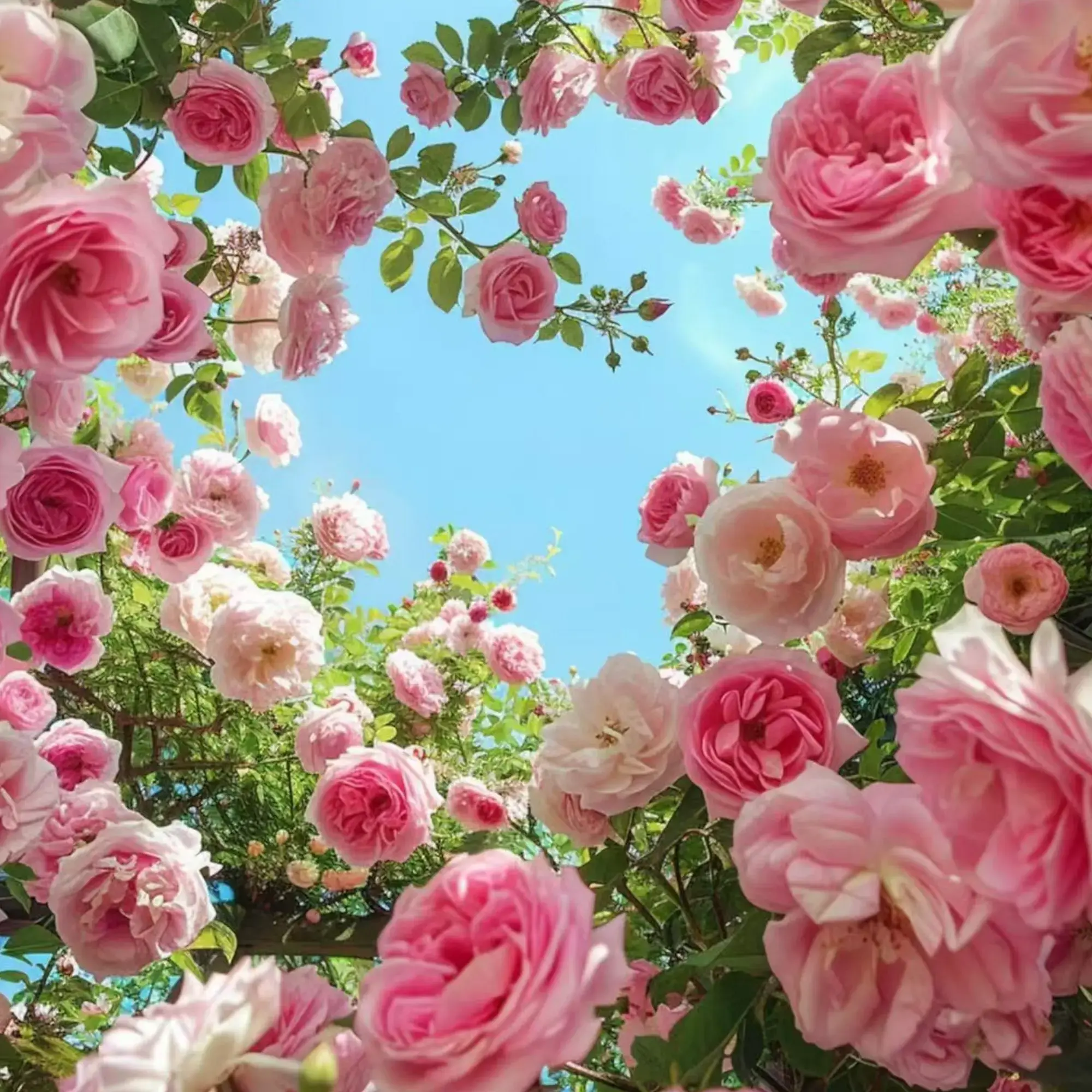 200 Pink Climbing Rose Seeds - Romantic Trellis Blooms for Arbors & Fences - All Seasons - Delicate Blush to Medium Pink Full Blooms - Ideal for Landscape Designers