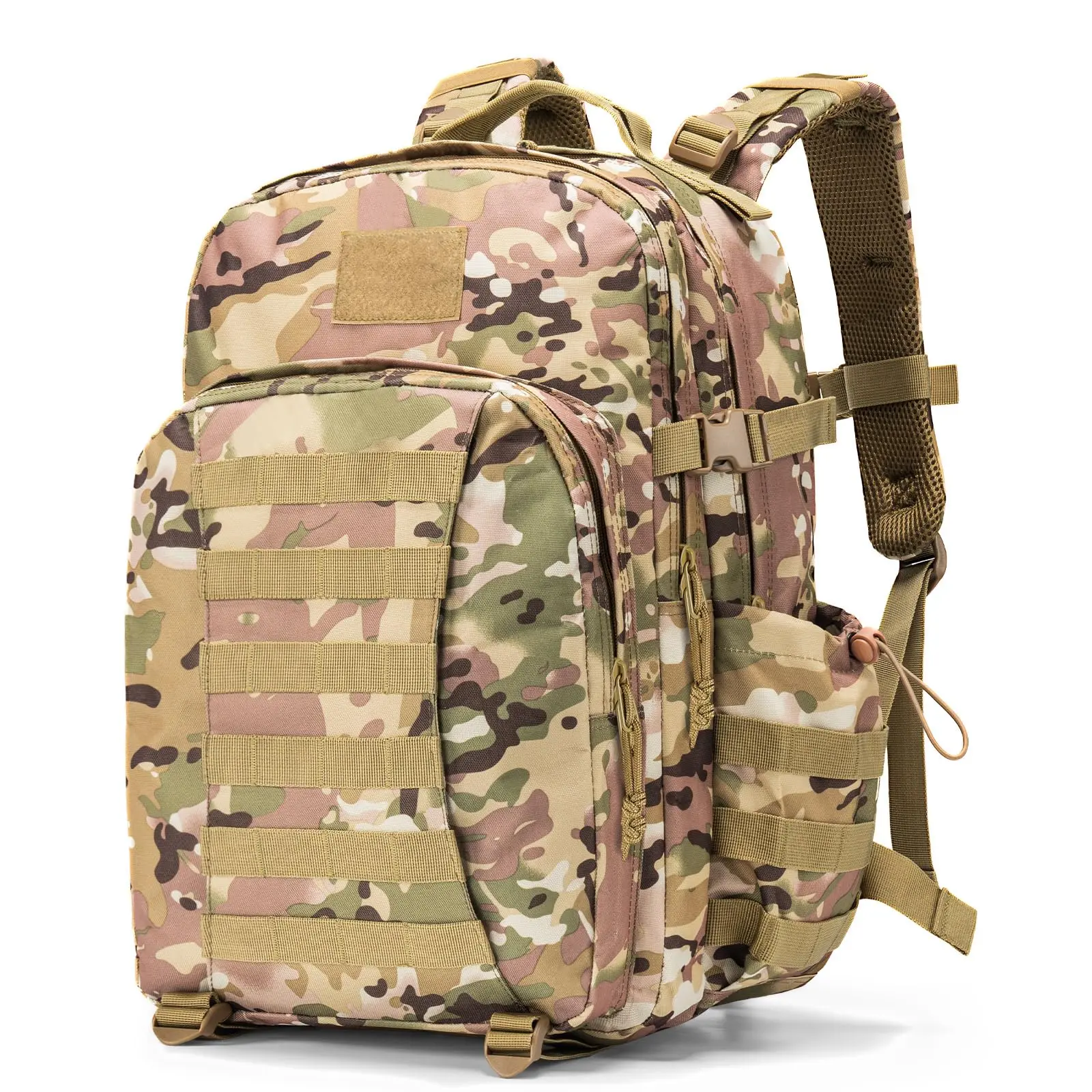 40L Large Capacity Tactical Backpack with MOLLE System, Breathable Padded Shoulder Strap & Adjustable Waist Belt, Compatible Water Blade Outdoor Daypack for Hiking Camping Travel School