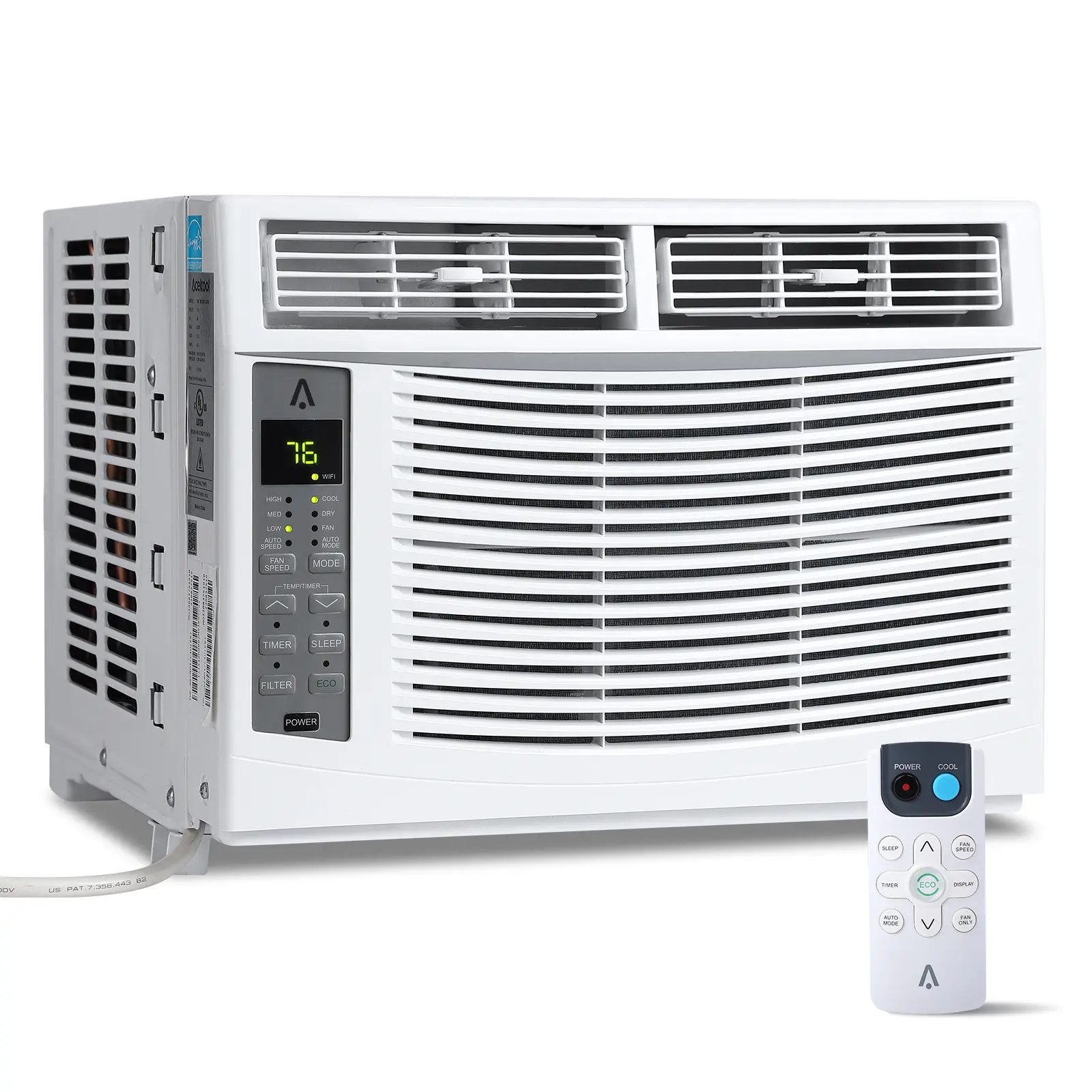 Smart 6000 BTU Window Air Conditioner - WiFi & Remote/App Control, Energy Efficient, Quiet Dehumidifier, Easy Install Kit, Cools up to 250 Sq.ft, 110-115V