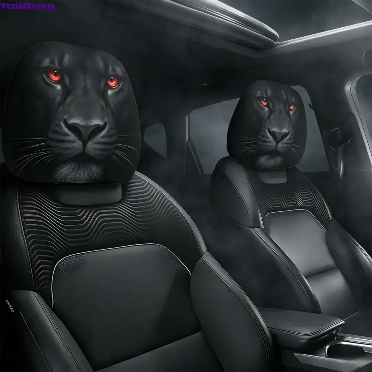2 Pack Car Headrest Covers, Lion Eye Print, Universal Fit, Dustproof, No Filling, Ideal Gift for Father's Day and Car Lovers, Universal Car Seat Covers