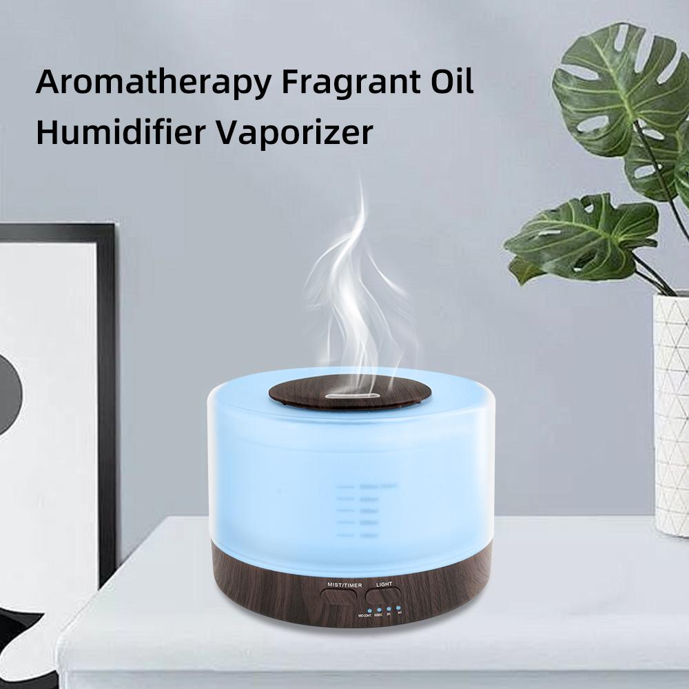 Complete Aromatherapy Set: Large Air Humidifier & Diffuser with Timer, 7-Color Mood Lights & 6 Premium Fragrance Oils Included