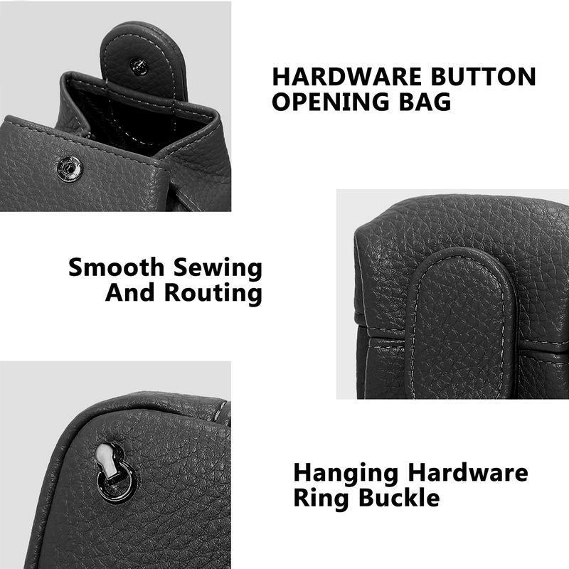 Solid-Color Mini Coin Storage Purse Leather Change Purse For Women Buckle Key Earphone Storage Bag For Outgoing Shopping