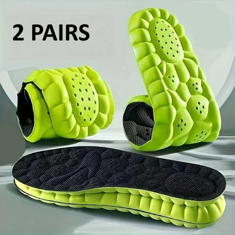 4 Pack Sponge Sports Shoe Insoles, Shock Absorption, Shock Absorbing Insoles, Comfortable, Breathable, Unisex Running Accessories, Ideal for Men and Women