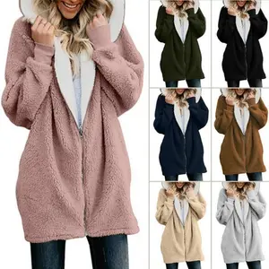 Popular women's autumn and winter new item hooded zipper cardigan wool coat wool sports sweater