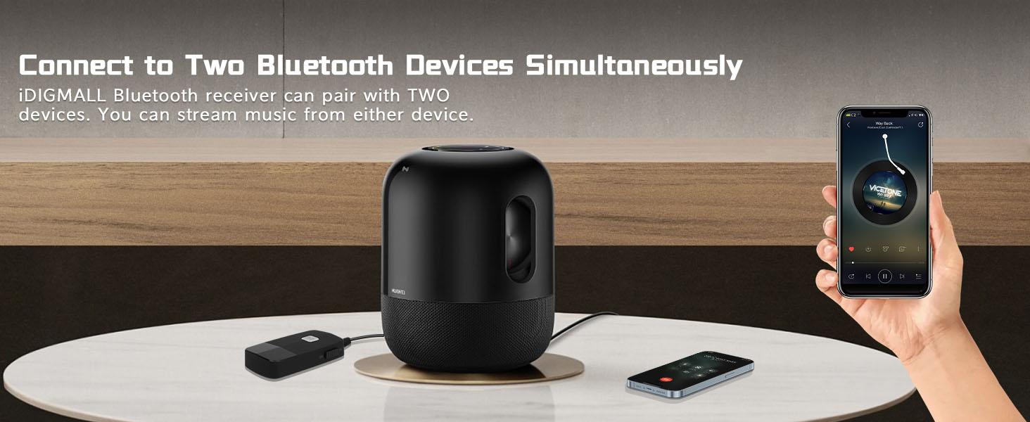 Advanced Bluetooth 5.4 Receiver for Home Stereo, Wireless Audio Adapter for Wired Speaker Car Stereo Music Streaming with 3.5mm RCA Jack, 20 Hours Playtime, Easy to Slide ON/Off, Multi-Point