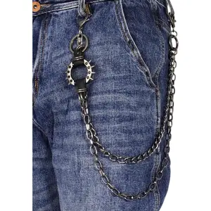 Layered Punk Pants Chain for Men Women, Gothic Hip Hop Jean Chain Wallet Chain Biker Trouser Chain, Goth Emo Fashion Keychain Accessories