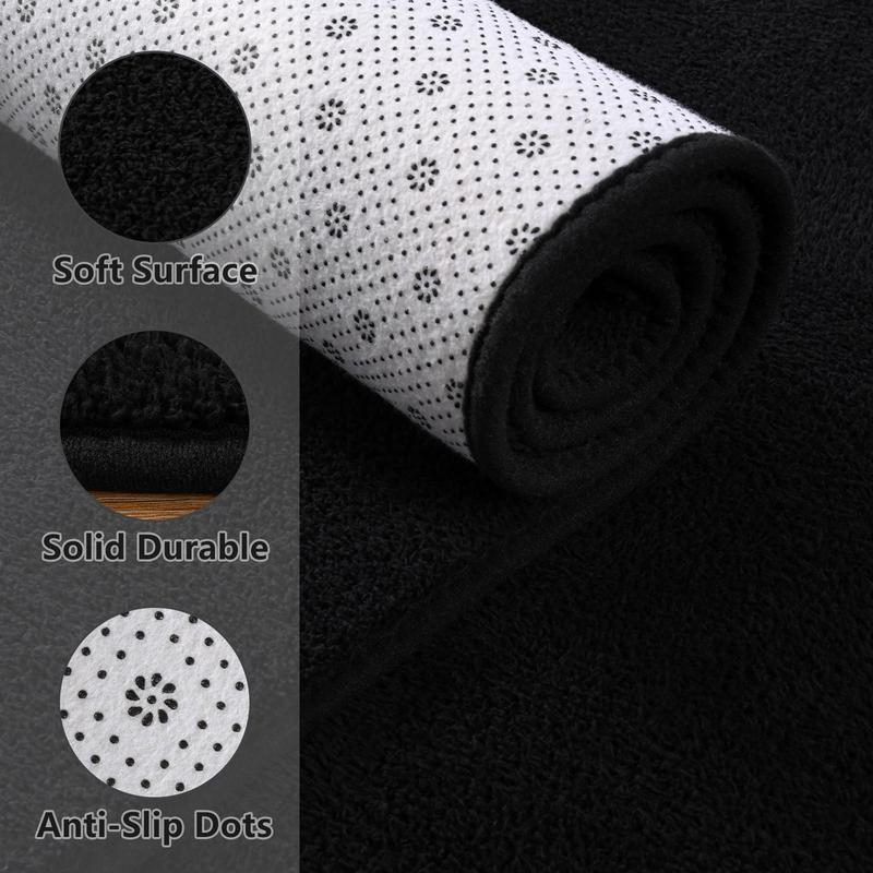 [Black Friday] 7x10 Feet Modern Shag Area Rug for Living Room, Washable Rugs for Bedroom, Indoor Floor Carpet Rugs, Plush Memory Foam Bedside for Kids Girls Teens Room Low Pile Rug Decor, Black, white, Grey, Blue, Green,Pink,4x6,5x7,5x8,6x9,7x10 Feet