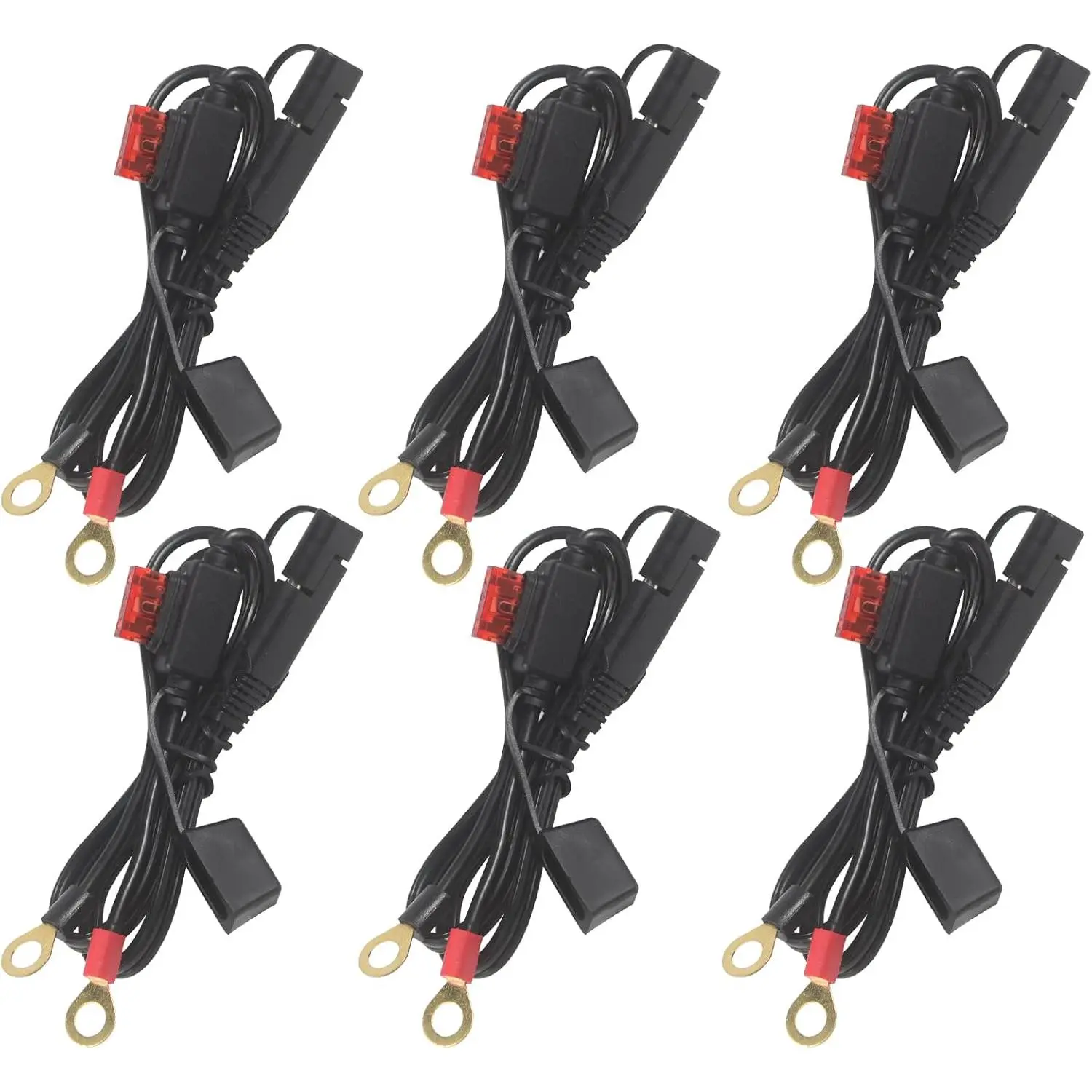 Sae to O Ring Terminal Harness 2FT - Sae Eyelet Ring Terminal Cable 16awg Motorcycle Battery Trickle Charger Extension Cord with Sae Battery Terminal Quick Connect Disconnect Connector