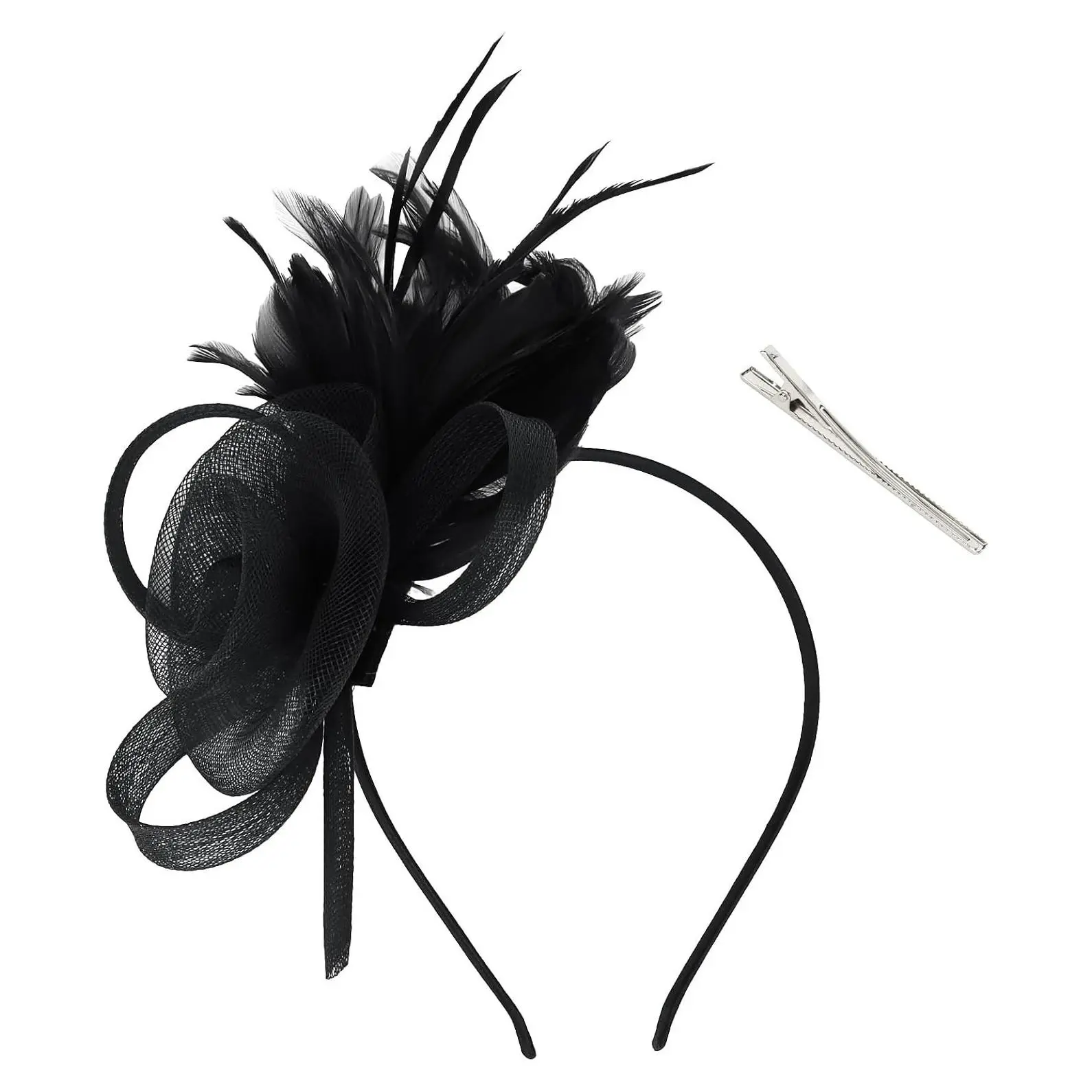 Women's Feather Fascinator Hat with Headband for 2026 Derby Tea PartyGift
