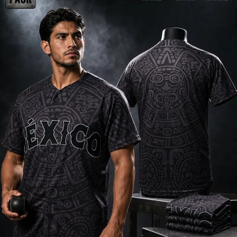 Men's Baseball Jersey, Short Sleeve Mexico Embroidered Shirt Casual Sports Jersey For Sports Jersey Shirts, Sports Top, Sports Wear, Sports Clothing