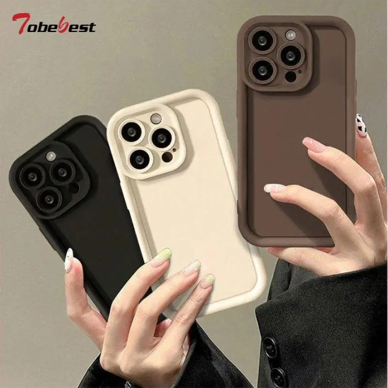 Silicone Case For iphone 15 14 13 12 11 Pro XS Max Mini XR X 8 7 6 6S Plus SE 2020 Soft Camera Lens with Screen Protector Cover