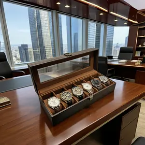 Multifunctional watch storage display box. The box has a fashionable appearance and high-quality materials, allowing for clear display of the internal contents, making it convenient for quick selection or easy appreciation at any time.