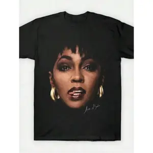 Anita Baker Vintage R&B Singer Portrait Graphic T-Shirt, Soul Music Fan Tee, Casual Cotton Crew Neck Top, Summer Tops For Women, Regular Fit