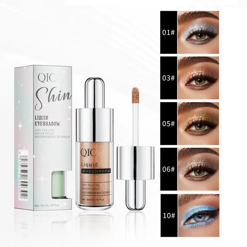 1pc Eye Shadow Liquid, Multicolor Shimmer Liquid Eyeshadow, Vibrant Liquid Eyeshadow, Cross-Border Makeup, High Lighter Shades
