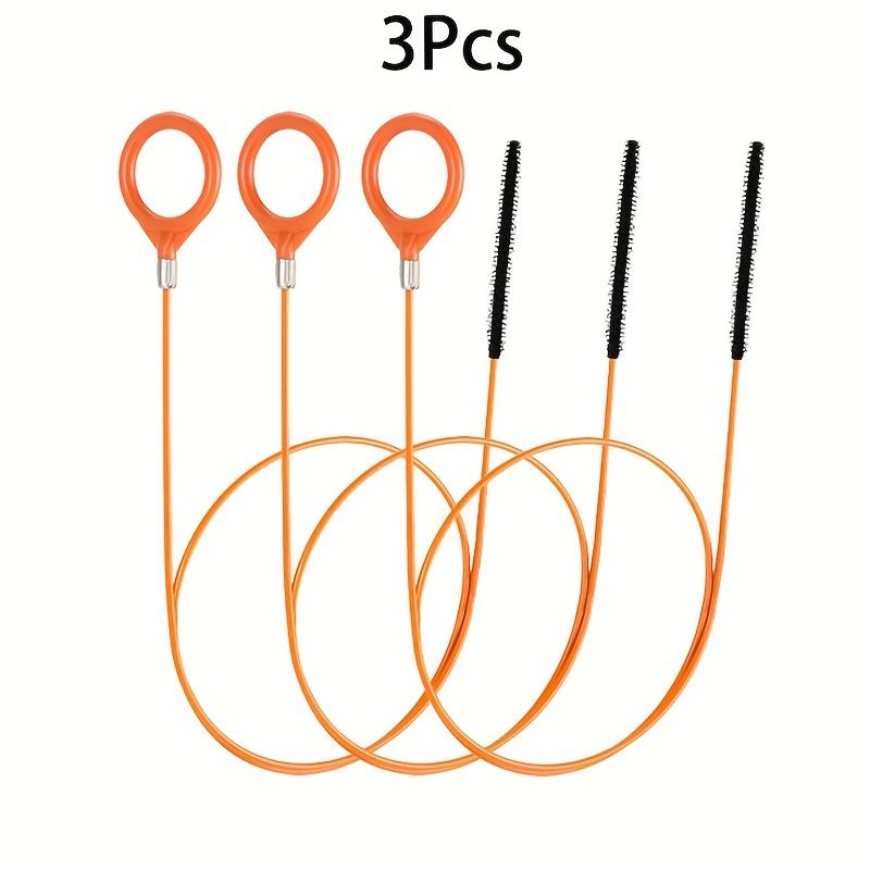 1/3pcs Extra Long Stainless Steel Drain Pipe Unclogging Hook, Nylon Coated - Suitable for Bathroom Sink, Bathtub and Shower Drain Pipes, Plumbing Snake Accessory|Flexible Snake Design|Durable Nylon Material, Drain Cleaning Too, Drain Clog Remover