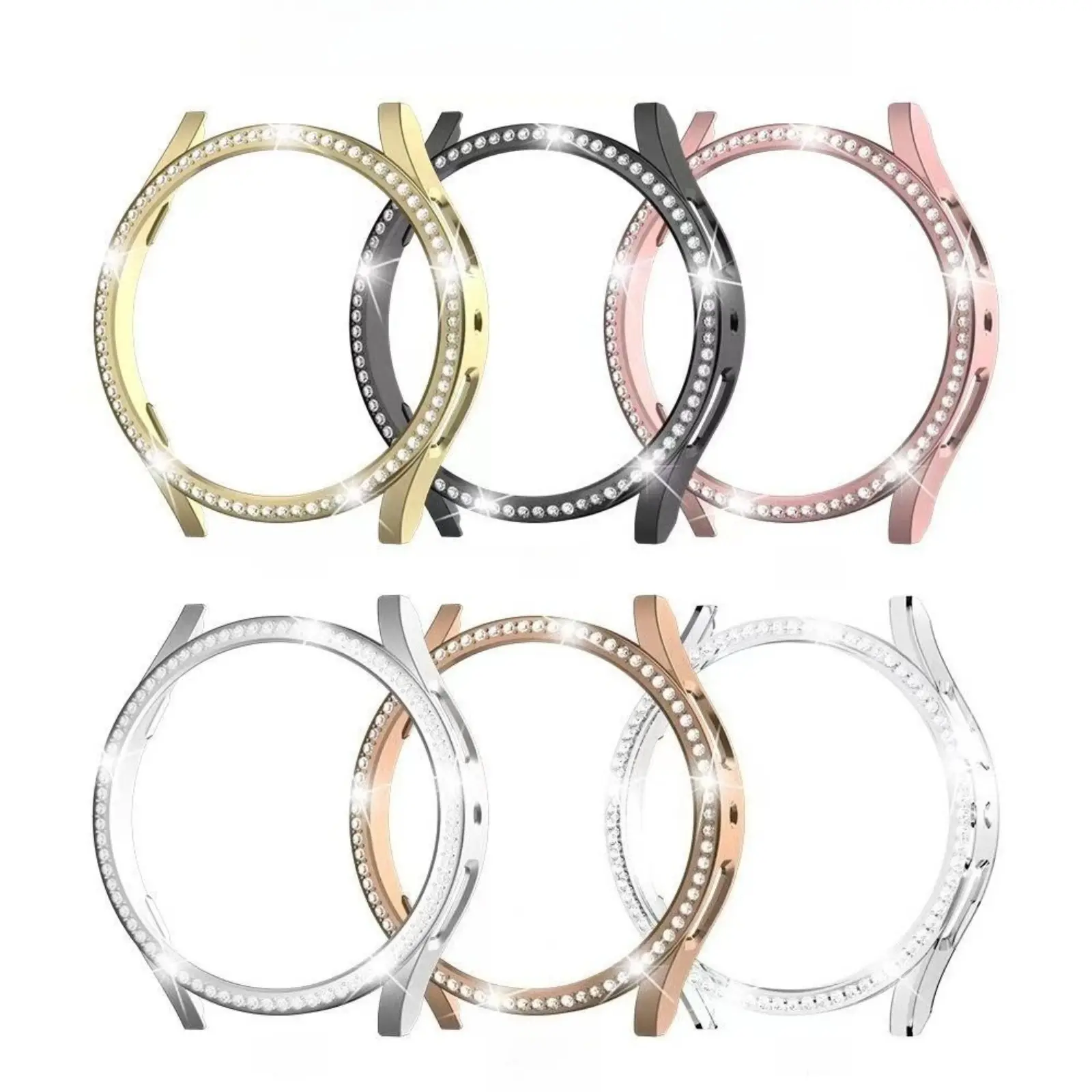 Luxury Rhinestone Bumper Cover for Women, Hard PC Protective Case Compatible with Samsung Galaxy Watch 7/6/5/4 (40mm/44mm), Wearable Accessories, Protection, Pc Bumper, Shiny Look, Women Girls