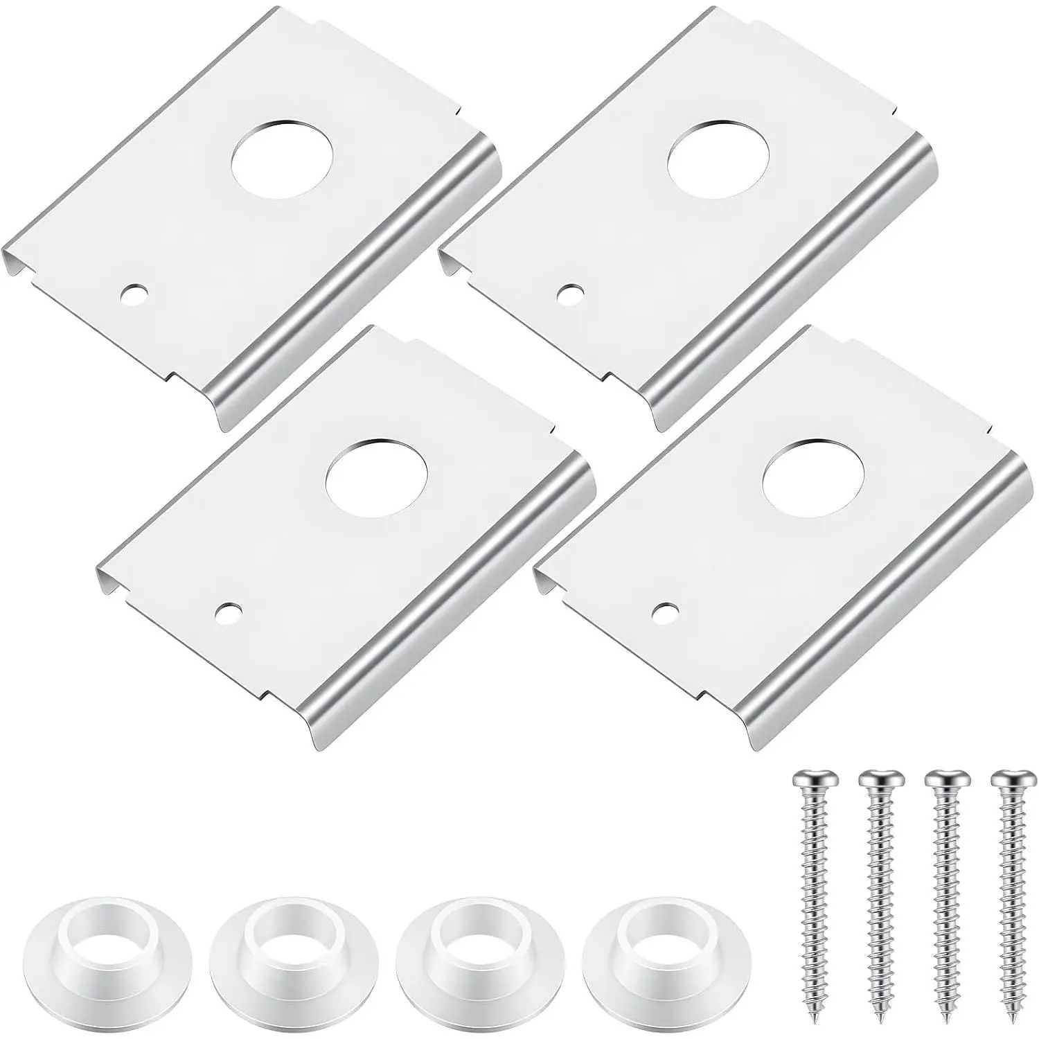 4 Pack N7192 Bifold Door Repair Kit, Bi-Fold Door Bottom Pivot Hardware Folding Closet Door Hardware Top Mount with Screw and Gasket Fits /8 Inch  Doors, 7/16 Inch Pivot Pin