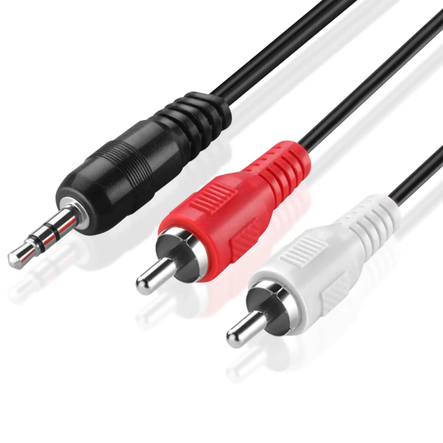to Aux  (6 FT) - Male to Male 2  to 3.5mm Adapter Connector Wire Cord - 2RCA Red and White Audio  to AUX Auxiliary Headphone Jack Plug Y Splitter Converter