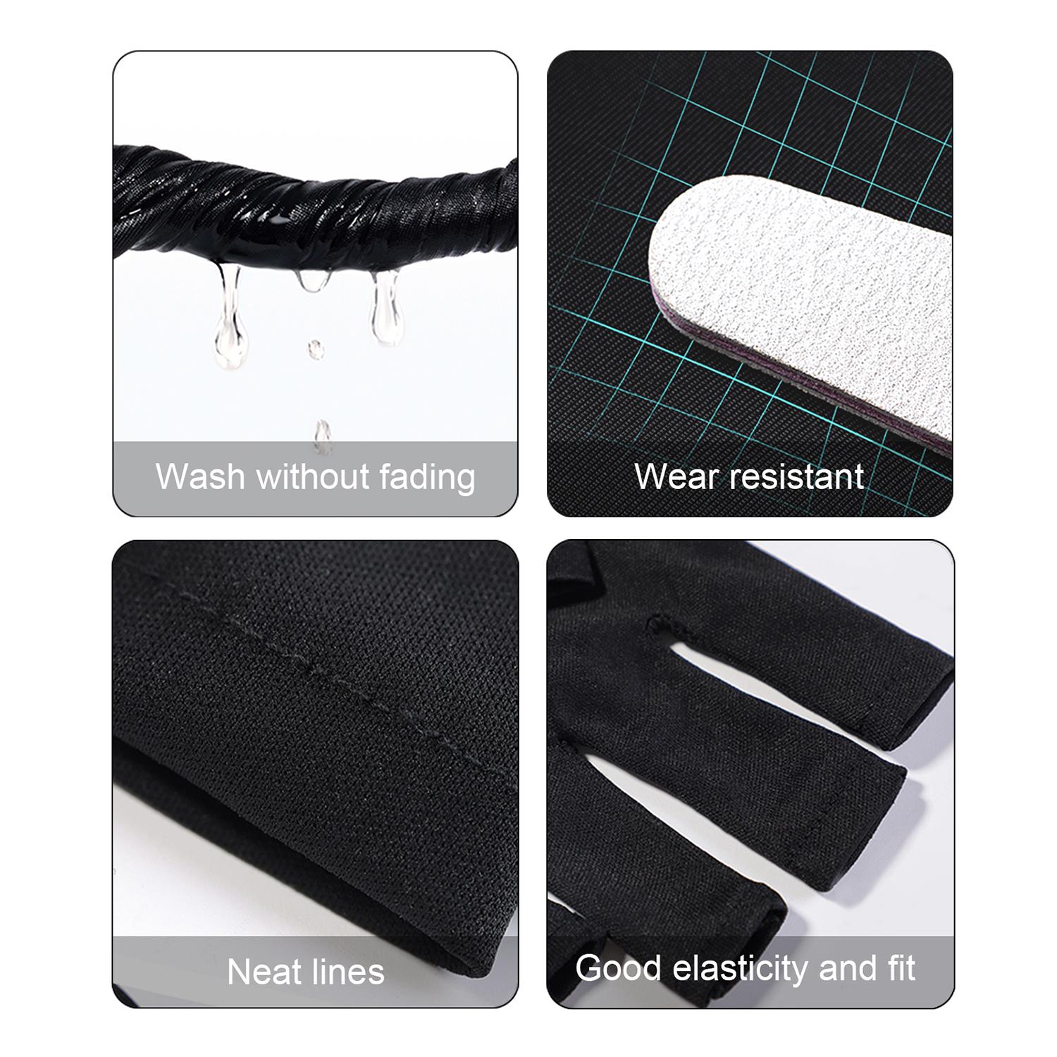 Anti UV Gloves Gel Professional Protection Gloves For ManicuresProtect Hands Nail Art Stretchy Fingerless Glove For Home Outdoor