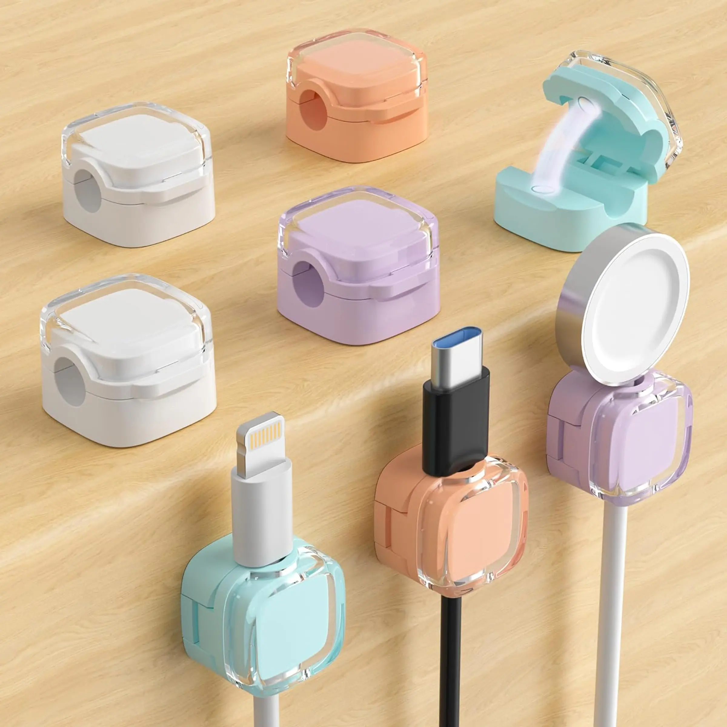 8pcs Magnetic Cable Clips, Adhesive Cable Organizer, Adjustable Cable Management Clips, Cord Holder Management, Cable Keeper Organizer for Phone Charging Cable, Laptop Cord, Desk, Home,Office, Car, Wall, Desktop, Nightstand, Cord Organizers