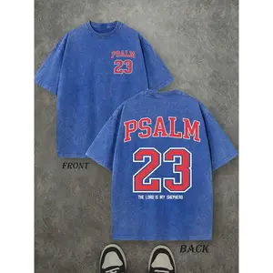 PSALM 23 Christian Shirt, 'THE LORD IS MY SHEPHERD' Christian Scripture T-Shirt, Vintage Retro Washed Shirt Double Sided Printed (230 Heavyweight Pure Cotton T-Shirt) High Quality Christian T-Shirt, Christian Gifts, Men's And Women's Shirts, Comfortable