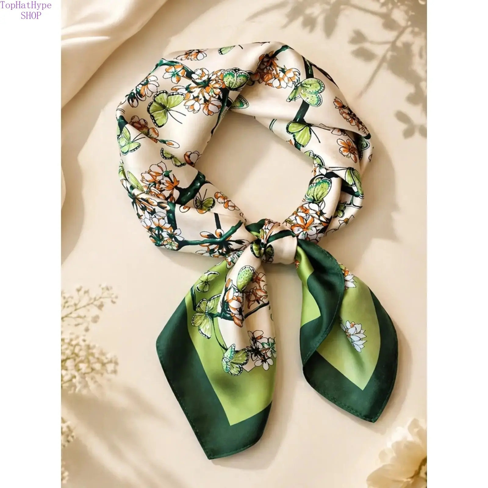 Women's Floral Print Neckerchief - Elegant Fashion Accessory, Exquisite Look, All-Match Daily Wear Item, Ideal Birthday Gift, Square Scarf