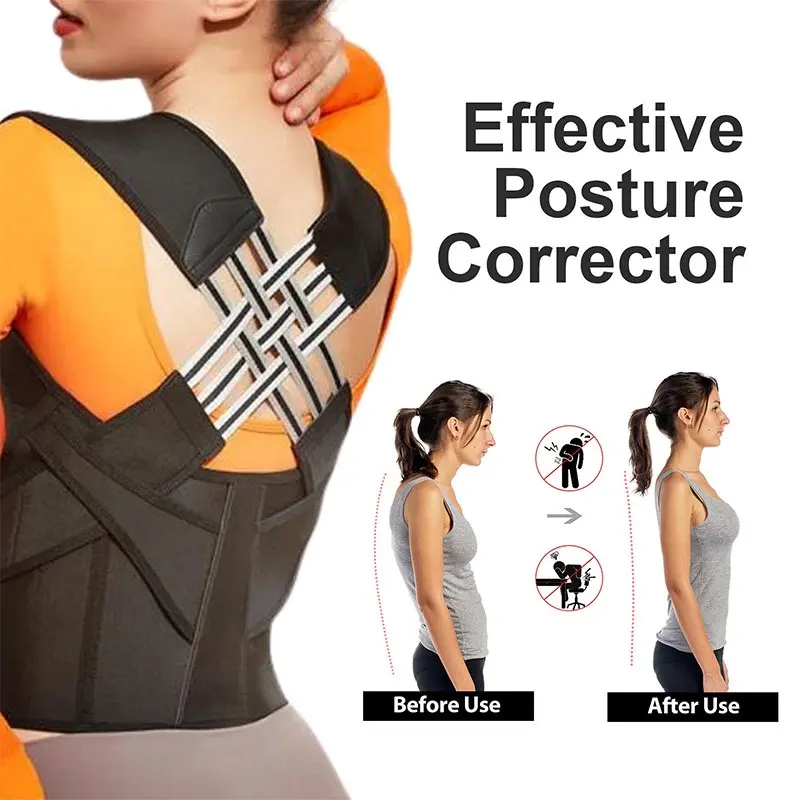 Unisex Back Posture Corrector Strap, Open Shoulder Beauty Back Corrector, Spinal Alignment Belt, Waist Support, Comfortable Design, Anti Hunchback