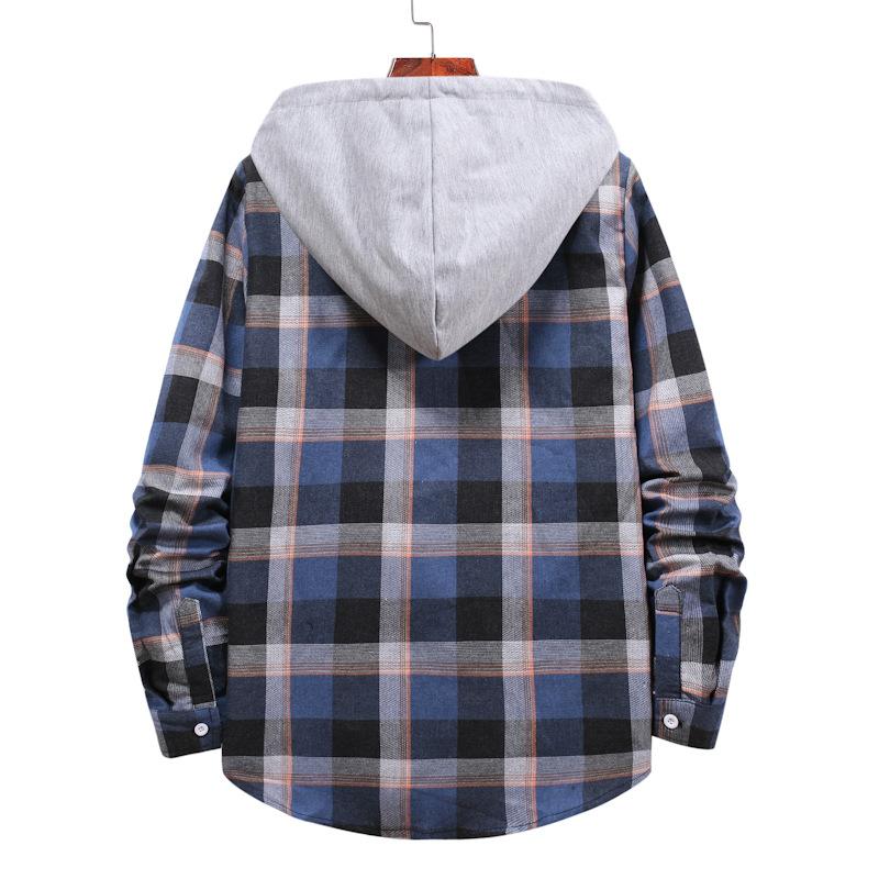 Men's Plaid Flannel Shirt with Hood and Button Front, Casual Long Sleeve Jacket for Teens and Boys, Lightweight and Comfortable, Perfect for Fall and Winter, Stylish Streetwear for Everyday Use Men's Plaid Flannel Shirt with Hood and Button Front, Casual Long Sleeve Jacket for Teens and Boys, Lightweight and Comfortable, Perfect for Fall and Winter, Stylish Streetwear for Everyday Use