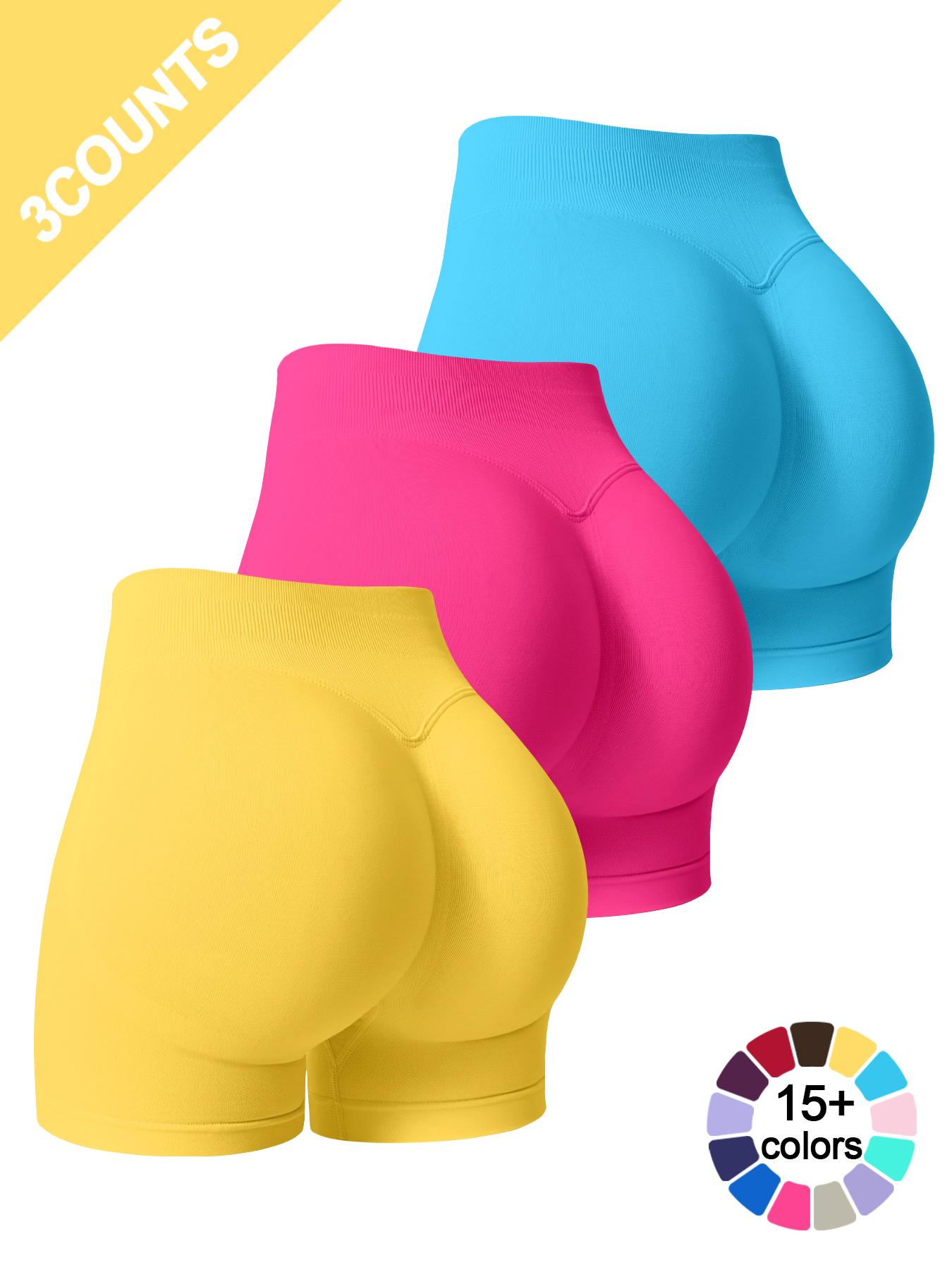 Women's Solid High Waist Gym Shorts, Breathable Comfortable Seamless Skinny Shorts, Ladies Sportswear for Indoor Outdoor Wear, Gym Workout Clothes, Workout Bottoms