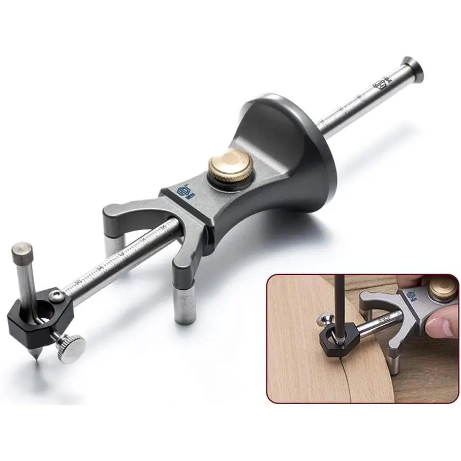 Wood Scribe Tool Wheel Marking Gauge Woodworking Tool Set 180 MM Sliding Mark Scraper Adjustable Precision Linear Arc Dual-purpose Scriber Parallel Line Drawing Tool