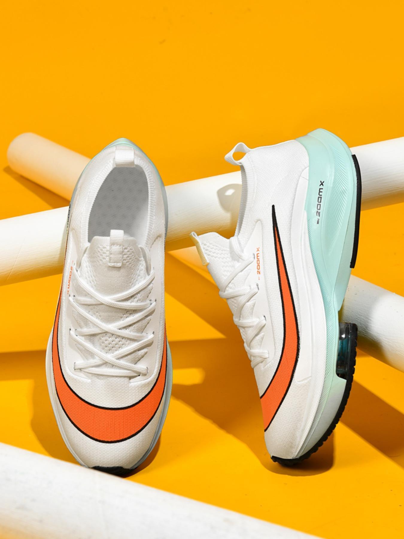 Unisex Letter & Striped Print Casual Breathable Sneakers, Air Sole Sneakers for Daily Wear, Versatile Athleisure Style, Fashionable Running Shoes