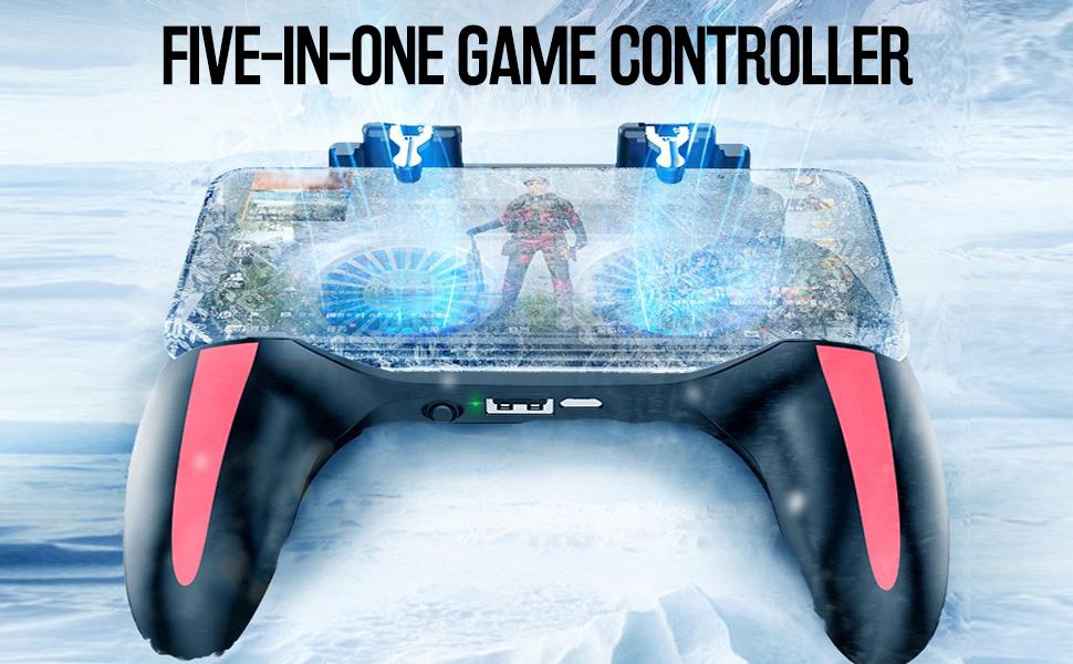 SUNDAY MIRTH GOITHCA Mobile Game Controller with 4000mAh Power Bank & Cooling Fan, L1R1 Triggers Joystick for PUBG/Call of Duty/Fortnite, Gaming Grip Gamepad for 4.7-7" Android iOS Phone